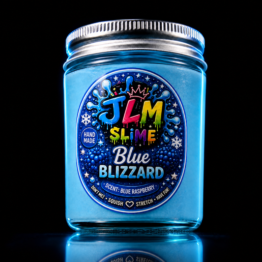Blue Blizzard jar angle view